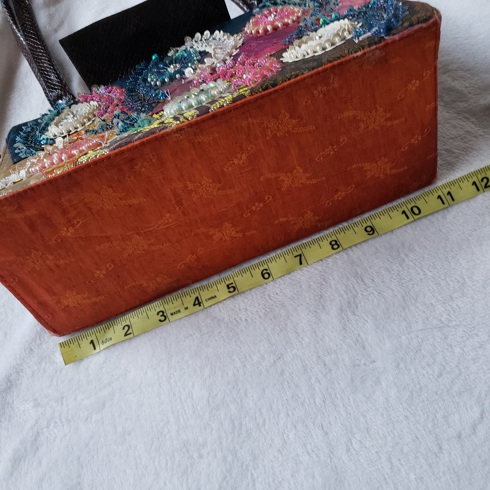 Daya Sequin Beaded Purse Patchwork Fabric Colorfu… - image 8